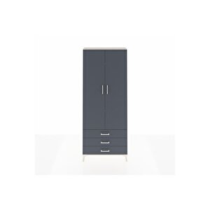 Arges Dolap 4 Raflı 3 Çekmeceli 2 Kapaklı 88x30x221 Aytaşı-antrasit