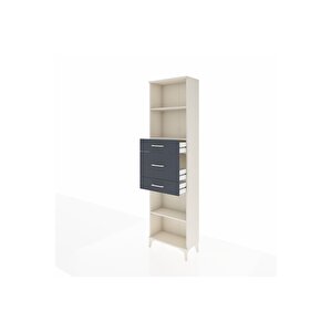 Arges Dolap 3 Raflı 3 Çekmeceli 60x30x221 Aytaşı-antrasit