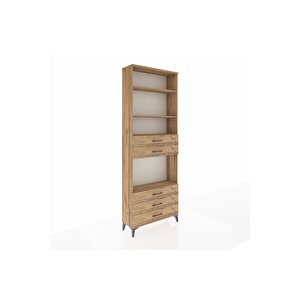 Arges Dolap 4 Raflı 5 Çekmeceli 88x30x243 Çam-çam