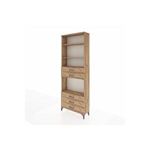 Arges Dolap 4 Raflı 5 Çekmeceli 88x30x243 Çam-çam