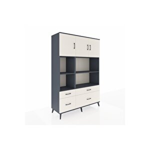 Hyperion Gardrop 8 Raflı 4 Çekmeceli 3 Kapaklı 132x44x195 Antrasit-aytaşı