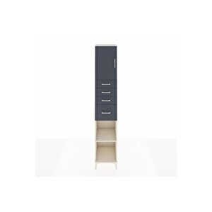 Hyperion Dolap 3 Raflı 4 Çekmeceli Tek Kapaklı 44x44x243 Aytaşı-antrasit