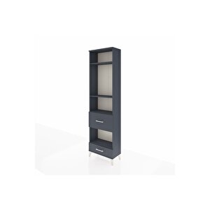 Arges Dolap 4 Raflı 2 Çekmeceli 60x30x221 Antrasit-antrasit