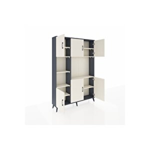 Arges Gardrop 9 Raflı 6 Kapaklı 132x30x195 Antrasit-aytaşı