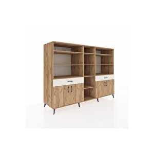 Kronos Dolap 12 Raflı 2 Çekmeceli 4 Kapaklı 220x59x163 Çam-çam/aytaşı