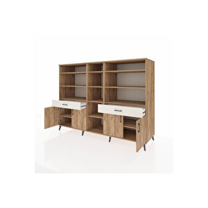 Kronos Dolap 12 Raflı 2 Çekmeceli 4 Kapaklı 220x59x163 Çam-çam/aytaşı