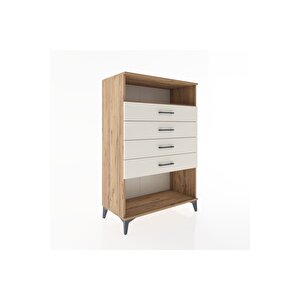 Hyperion Dolap Tek Raflı 4 Çekmeceli 88x44x134 Çam-aytaşı