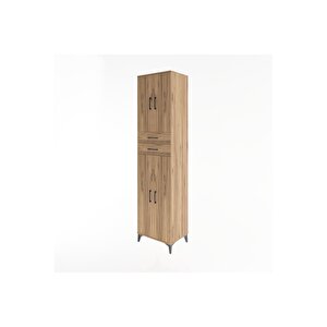 Hyperion Dolap 5 Raflı 2 Çekmeceli 4 Kapaklı 60x44x243 Çam-çam