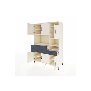 Kronos Dolap 10 Raflı 3 Çekmeceli 6 Kapaklı 132x59x195 Aytaşı-aytaşı/antrasit