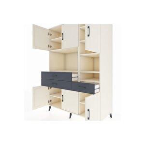 Kronos Dolap 10 Raflı 3 Çekmeceli 6 Kapaklı 132x59x195 Aytaşı-aytaşı/antrasit