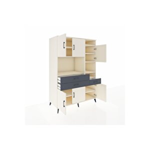 Kronos Dolap 10 Raflı 3 Çekmeceli 6 Kapaklı 132x59x195 Aytaşı-aytaşı/antrasit