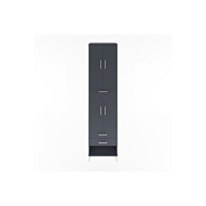 Hyperion Dolap 3 Raflı 3 Çekmeceli 4 Kapaklı 60x44x243 Antrasit-antrasit