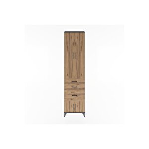 Hyperion Dolap 4 Raflı 3 Çekmeceli 4 Kapaklı 60x44x243 Antrasit-çam