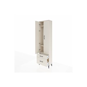 Arges Dolap 3 Raflı 2 Çekmeceli Tek Askılı 60x30x221 Aytaşı-aytaşı