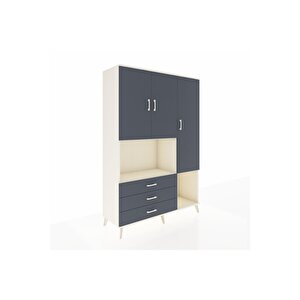 Hyperion Gardrop 6 Raflı 3 Çekmeceli 3 Kapaklı 132x44x195 Aytaşı-antrasit