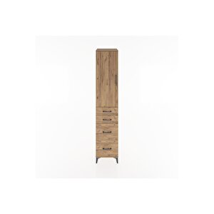 Hyperion Dolap 2 Raflı 4 Çekmeceli Tek Askılı 44x44x221 Çam-çam