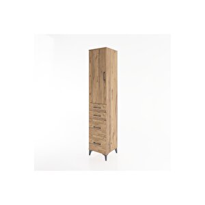 Hyperion Dolap 2 Raflı 4 Çekmeceli Tek Askılı 44x44x221 Çam-çam