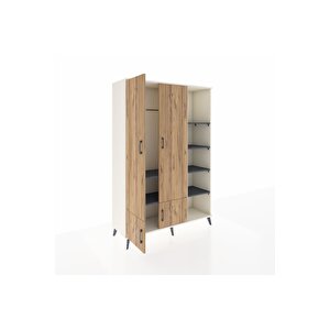 Hyperion Dolap 6 Raflı 4 Kapaklı Tek Askılı 132x44x195 Aytaşı-çam/antrasit