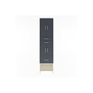 Arges Dolap 4 Raflı 3 Çekmeceli 4 Kapaklı 60x30x243 Aytaşı-antrasit