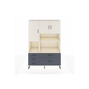 Hyperion Dolap 8 Raflı 5 Çekmeceli 3 Kapaklı 132x44x195 Aytaşı-aytaşı/antrasit