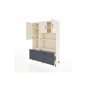 Hyperion Dolap 8 Raflı 5 Çekmeceli 3 Kapaklı 132x44x195 Aytaşı-aytaşı/antrasit