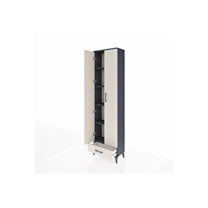 Arges Dolap 5 Raflı Tek Çekmeceli 2 Kapaklı 60x30x221 Antrasit-aytaşı