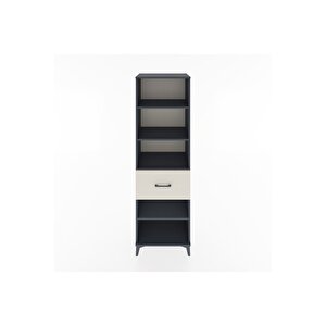 Hyperion Dolap 4 Raflı Tek Çekmeceli 60x44x195 Antrasit-aytaşı