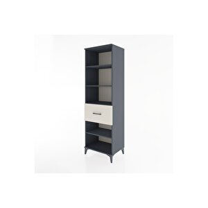 Hyperion Dolap 4 Raflı Tek Çekmeceli 60x44x195 Antrasit-aytaşı