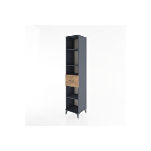 Hyperion Dolap 4 Raflı Tek Çekmeceli 44x44x221 Antrasit-çam