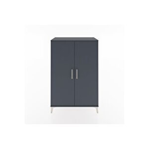 Hyperion Dolap 2 Raflı 2 Kapaklı Tek Askılı 88x44x134 Antrasit-antrasit