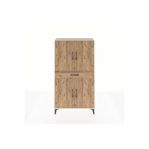Arges Dolap 3 Raflı Tek Çekmeceli 4 Kapaklı 88x30x163 Aytaşı-çam