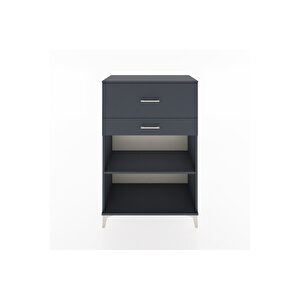 Hyperion Dolap Tek Raflı 2 Çekmeceli 88x44x134 Antrasit-antrasit