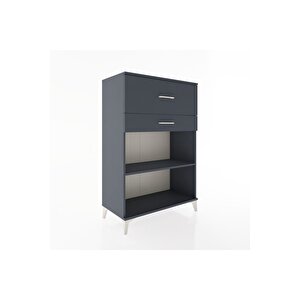 Hyperion Dolap Tek Raflı 2 Çekmeceli 88x44x134 Antrasit-antrasit