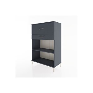 Hyperion Dolap Tek Raflı 2 Çekmeceli 88x44x134 Antrasit-antrasit