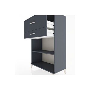 Hyperion Dolap Tek Raflı 2 Çekmeceli 88x44x134 Antrasit-antrasit