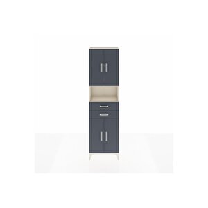 Arges Dolap 4 Raflı 2 Çekmeceli 4 Kapaklı 60x30x221 Aytaşı-antrasit
