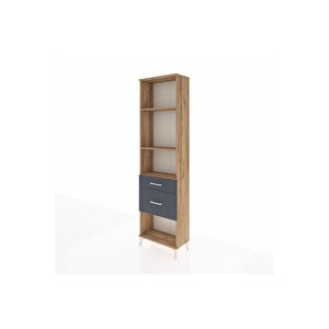 Arges Dolap 3 Raflı 2 Çekmeceli 60x30x221 Çam-antrasit