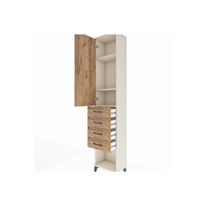 Arges Dolap 3 Raflı 4 Çekmeceli Tek Kapaklı 44x30x221 Aytaşı-çam