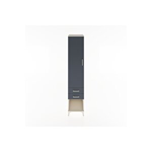 Hyperion Dolap 4 Raflı 2 Çekmeceli Tek Kapaklı 44x44x221 Aytaşı-antrasit