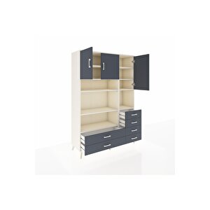 Hyperion Gardrop 9 Raflı 6 Çekmeceli 3 Kapaklı 132x44x195 Aytaşı-antrasit