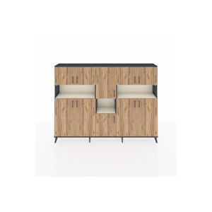 Arges Dolap 14 Raflı 10 Kapaklı 220x30x163 Antrasit-çam/aytaşı