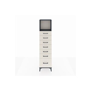 Arges Dolap Tek Raflı 7 Çekmeceli 44x30x182 Antrasit-aytaşı