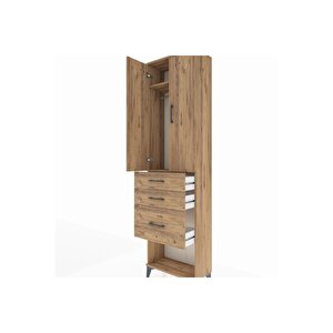 Arges Dolap 2 Raflı 3 Çekmeceli Tek Askılı 60x30x221 Çam-çam