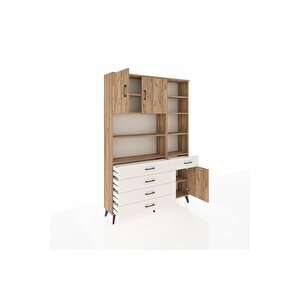 Arges Dolap 9 Raflı 5 Çekmeceli 3 Kapaklı 132x30x195 Çam-çam/aytaşı