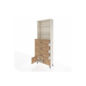 Arges Dolap 3 Raflı 3 Çekmeceli 2 Kapaklı 88x30x243 Aytaşı-çam