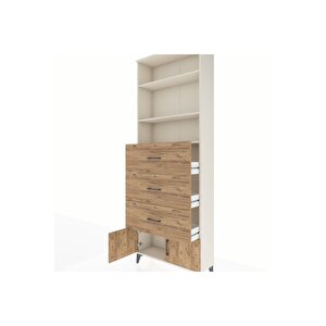 Arges Dolap 3 Raflı 3 Çekmeceli 2 Kapaklı 88x30x243 Aytaşı-çam