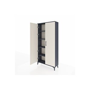 Arges Dolap 4 Raflı 2 Kapaklı 88x30x182 Antrasit-aytaşı