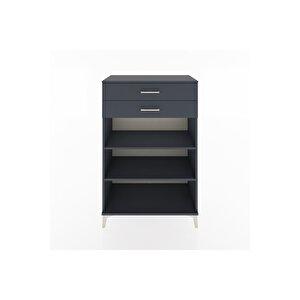 Hyperion Dolap 2 Raflı 2 Çekmeceli 88x44x134 Antrasit-antrasit