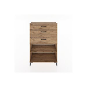 Hyperion Dolap Tek Raflı 3 Çekmeceli 88x44x134 Çam-çam
