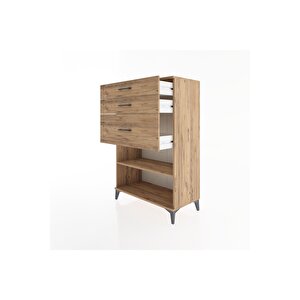Hyperion Dolap Tek Raflı 3 Çekmeceli 88x44x134 Çam-çam